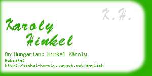 karoly hinkel business card